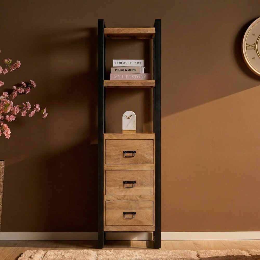 B&uuml;cherregal New York Schubladen