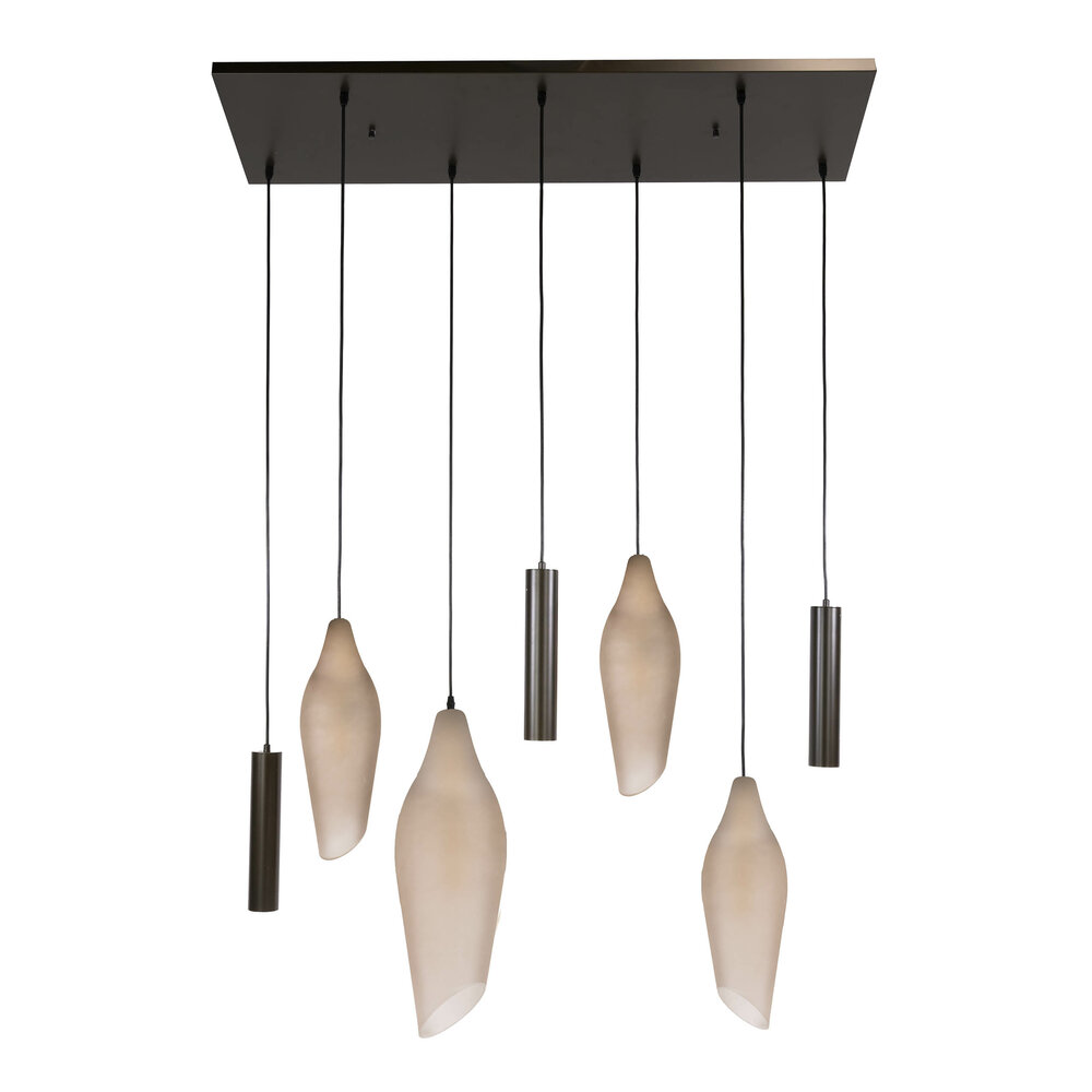 Pendelleuchte Cocoon pendel 4+3-Fassungen / Sienna braun-frosted