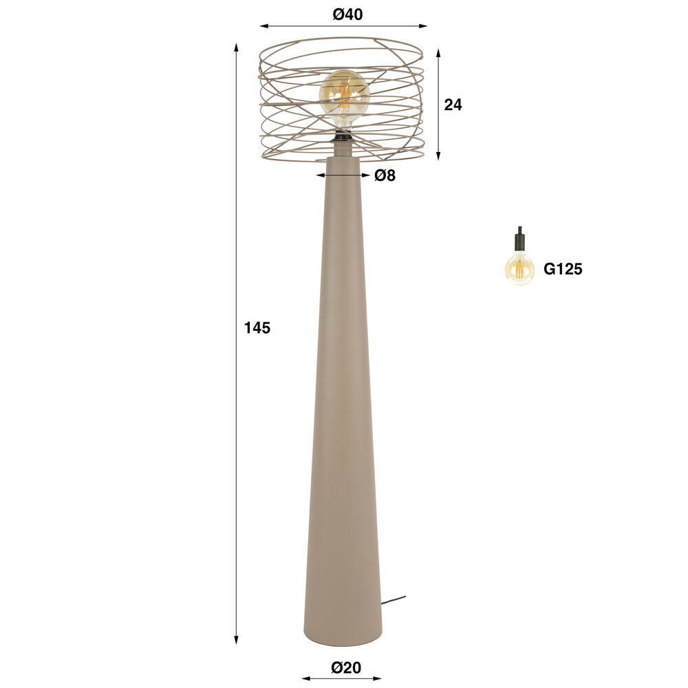 Stehleuchte Curl 1-Fassung / Beige