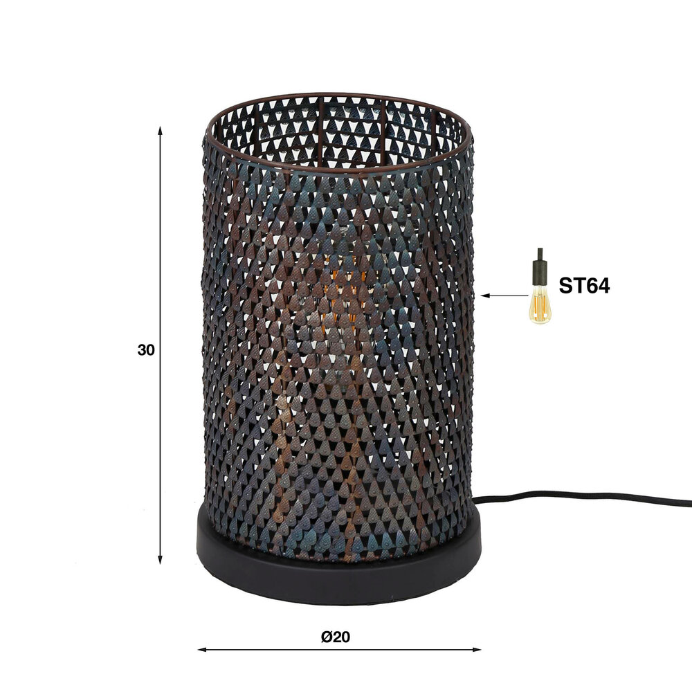 Tischleuchte Armor Tube 1-Fassungen / Schwarzbraun