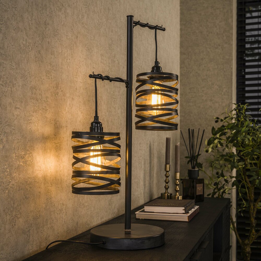 Tischleuchte Spindle 2-Fassungen / Slate grey