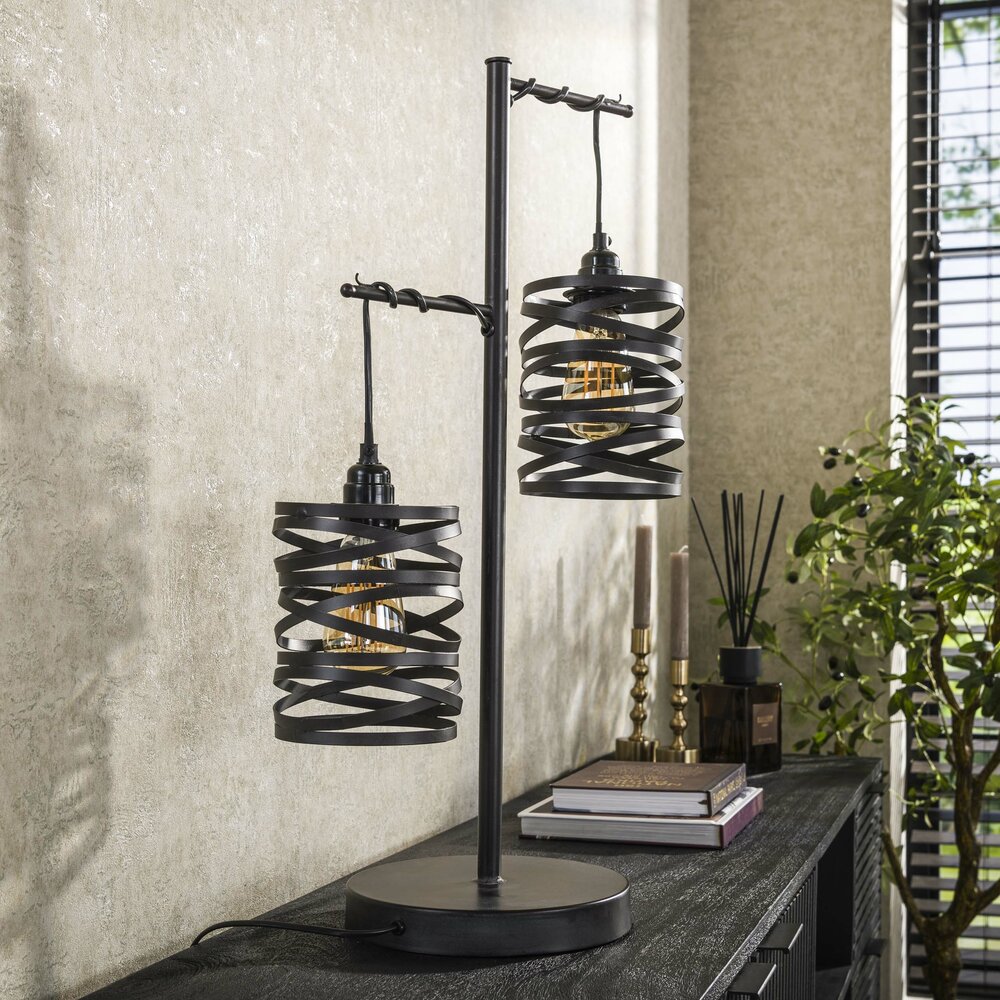 Tischleuchte Spindle 2-Fassungen / Slate grey