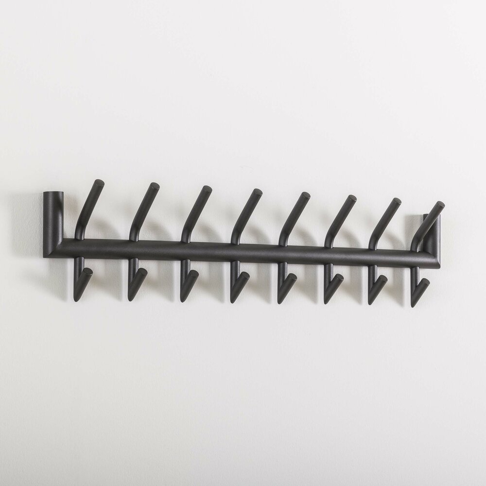 Garderobe Tubo 2x8 Haken - Matt dunkelgrau
