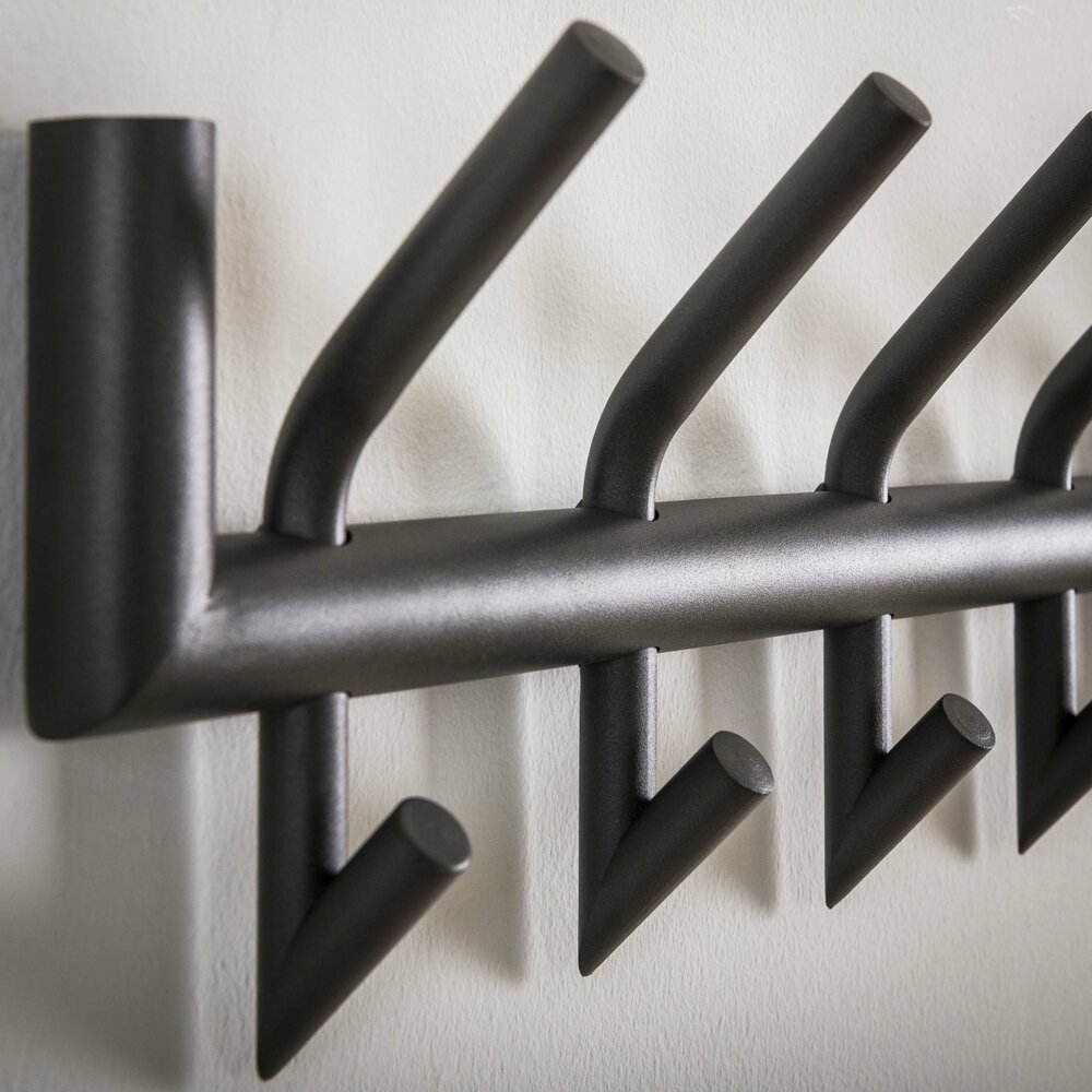 Garderobe Tubo 2x8 Haken - Matt dunkelgrau