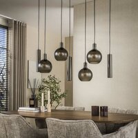 Pendelleuchte Sfera Tricolore 4+3-Fassungen / Sienna braun-frosted