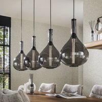 Pendelleuchte Smoke Drop 4-Fassung / Artic schwarz