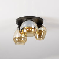 Deckenleuchte Mix 3-Fassungen / Amberfarbenes Glas