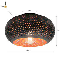 Deckenleuchte Punch 1-Fassung &Oslash;35cm / Schwarzbraun