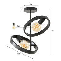 Deckenleuchte Hover 2-Fassungen / Charcoal