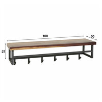 Garderobe Daytona Hutablage 6 Haken / Massiv Saja
