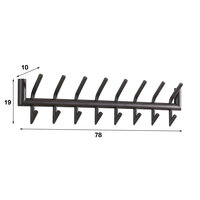 Garderobe Tubo 2x8 Haken - Matt dunkelgrau