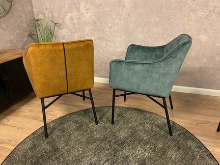 samt stuhl blau